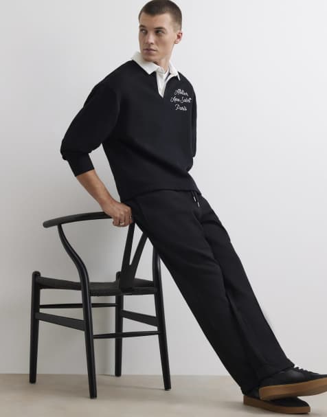 River Island Slim fit turn up hem joggers in black - view 1