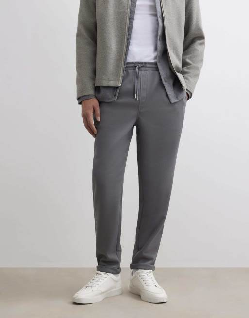River Island Slim fit turn up hem joggers in grey - dark, 3 of 4