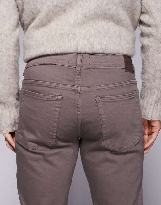 River Island slim fit washed jeans in brown, 4 of 5