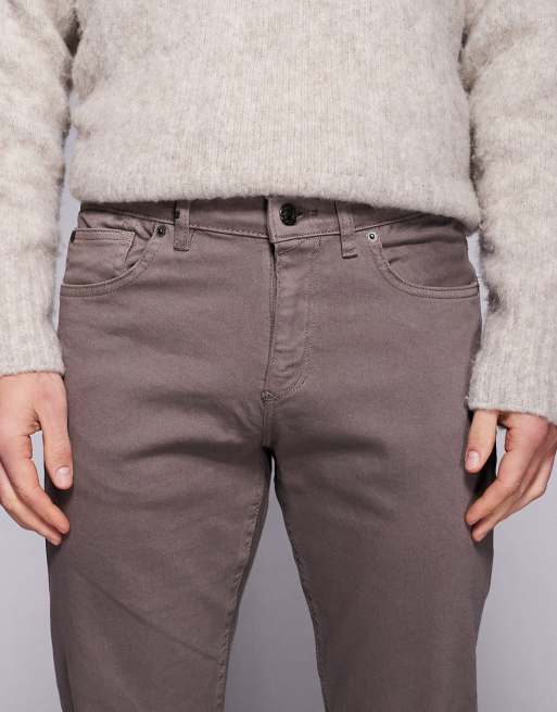 River Island slim fit washed jeans in brown, 5 of 5