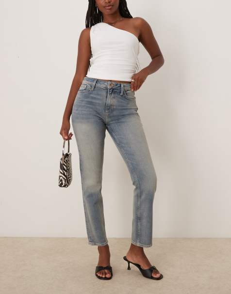 River Island slim jean in midwash blue - view 1