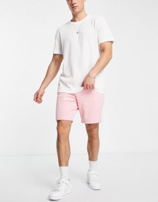 River Island slim jersey shorts in pink marl - ASOS Price Checker