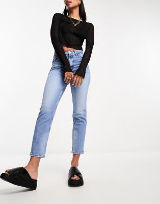 River Island slim mom jean in light blue wash