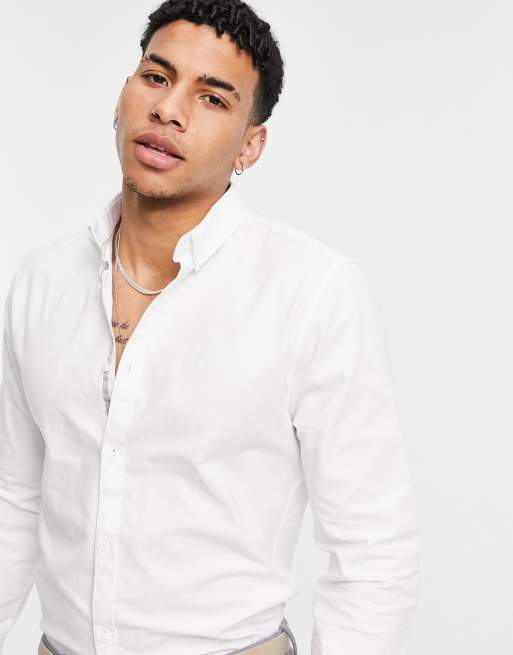 River Island slim oxford shirt in white | ASOS