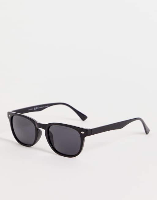 River Island slim retro frame sunglasses in black
