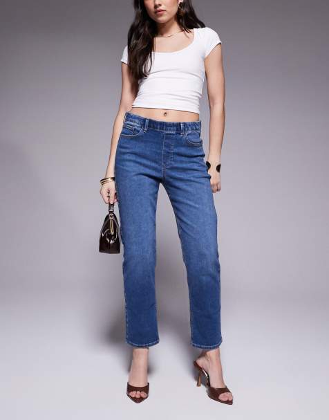 River Island slim sculpt jeans in medium denim - view 1