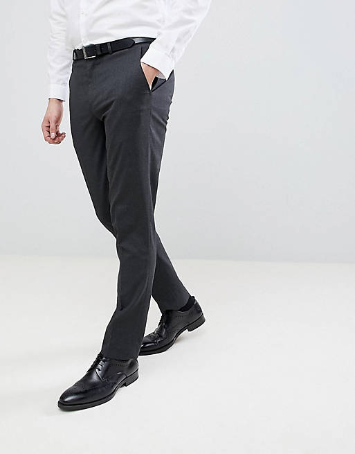River Island slim smart trousers in grey | ASOS