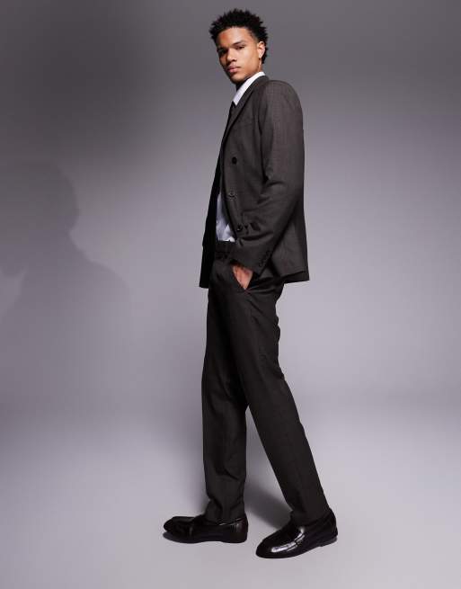 River Island slim suit pants in brown check, 3 of 5