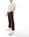 River Island slim suit pants in dark red