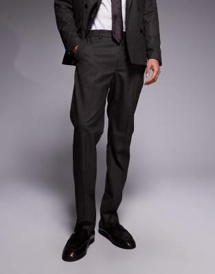 River Island slim suit trousers in brown check