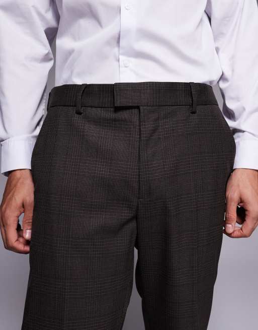 River Island slim suit trousers in brown check, 5 of 5