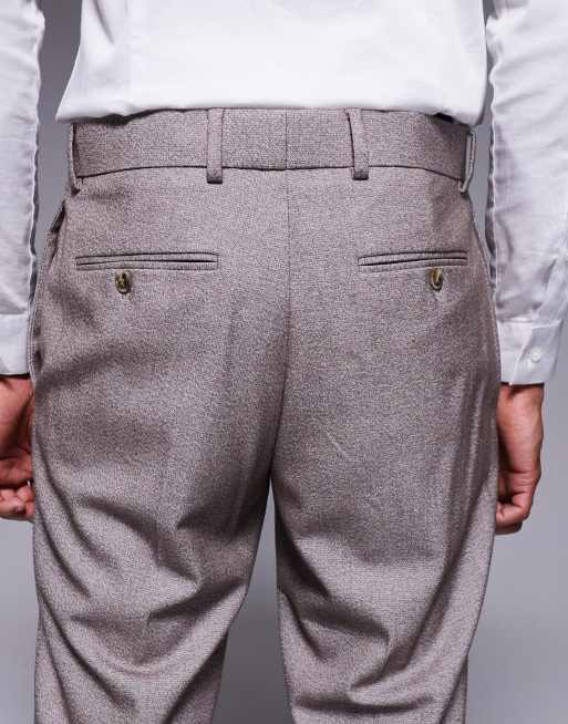 River Island slim textured suit trousers in medium stone, 5 of 5