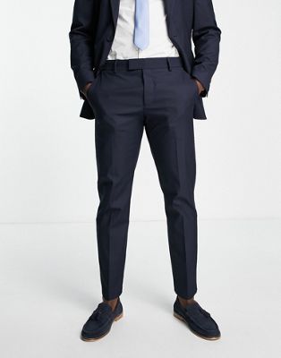 River Island slim twill suit trousers in navy