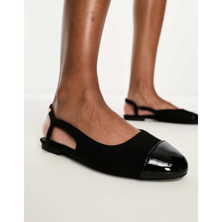 River Island Sling Back Ballerina Shoes in Black