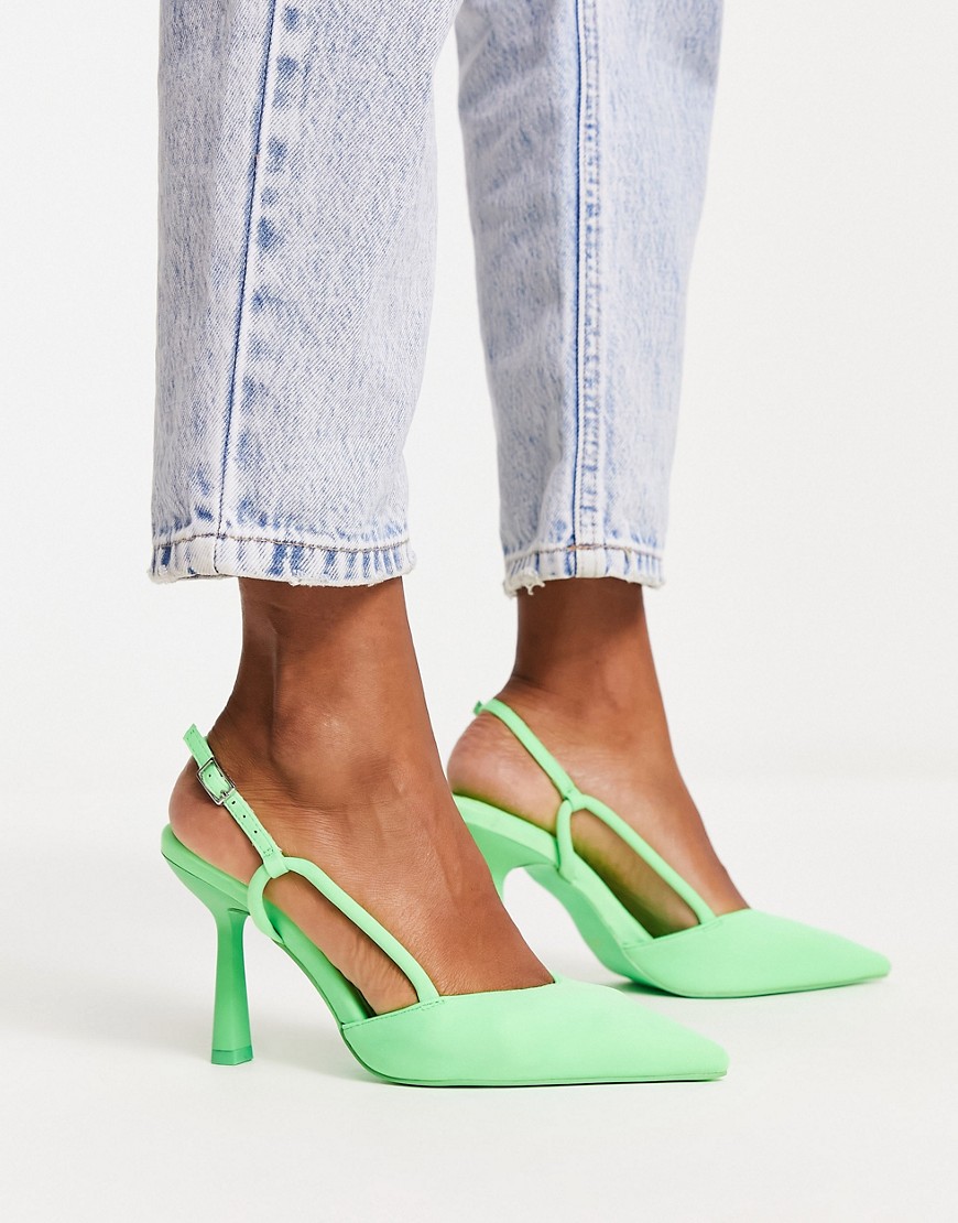 River Island sling back court shoe in green