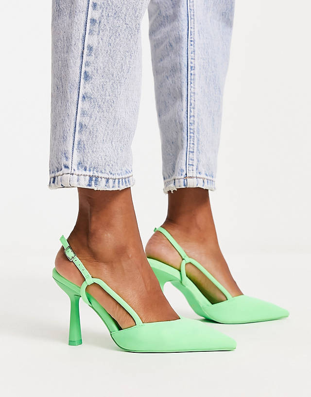 River Island - sling back court shoe in green