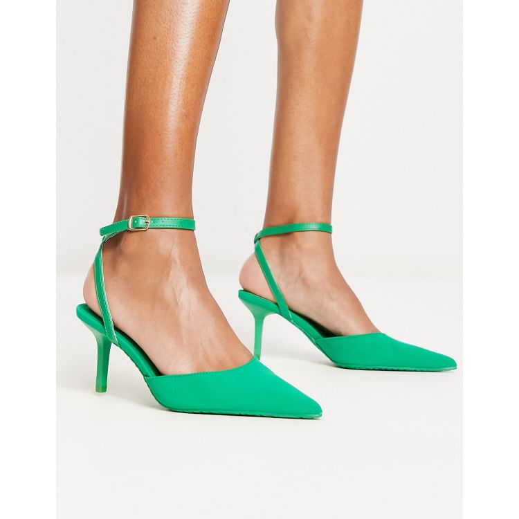 Emerald green kitten heel on sale shoes