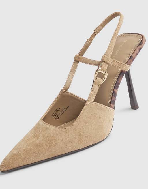 River Island Slingback court heels in beige , 3 of 4