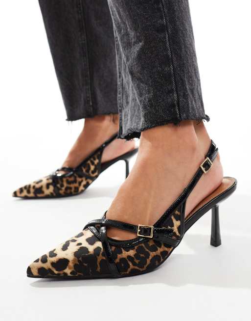 River Island slingback heel in leopard print