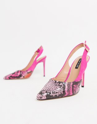 snake slingback heels