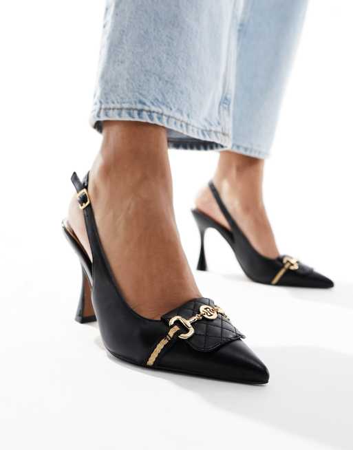 River Island - Slingback pumps met hak in zwart
