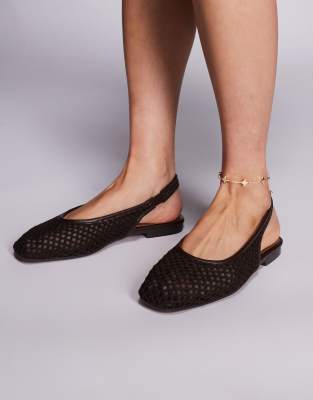 River Island Slingback Sandals In Brown