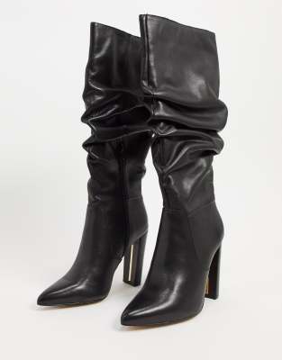 river island black slouch boots