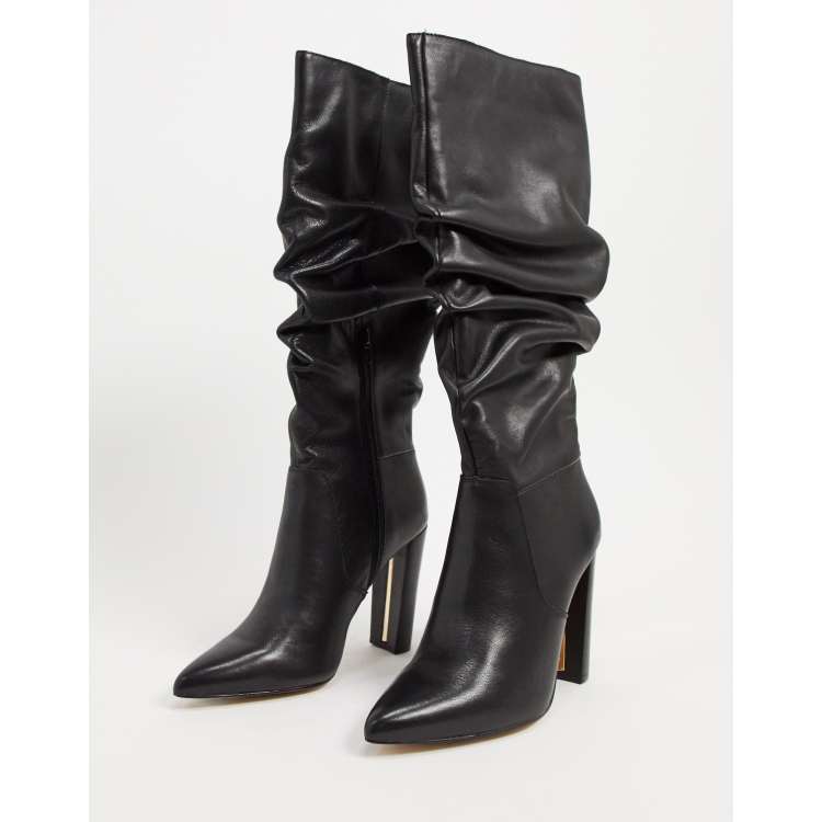 River island black sales slouch boots