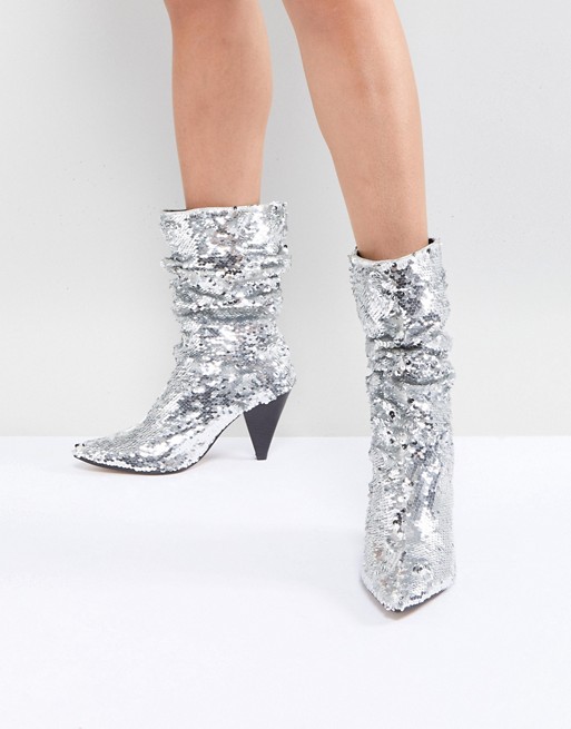 River Island Slouch Sequin Boots