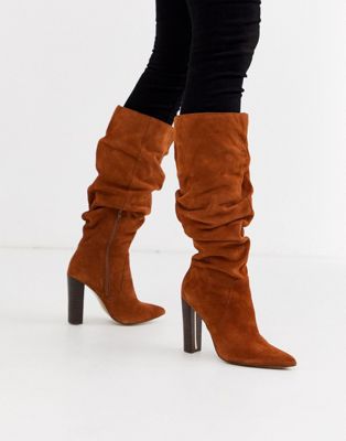 knee length slouch boots