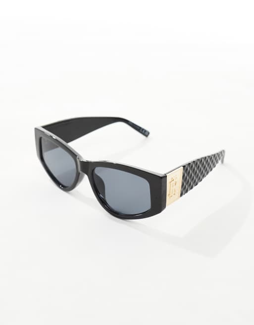 River Island - Smalle cat eye-zonnebril in zwart, 2 van 4