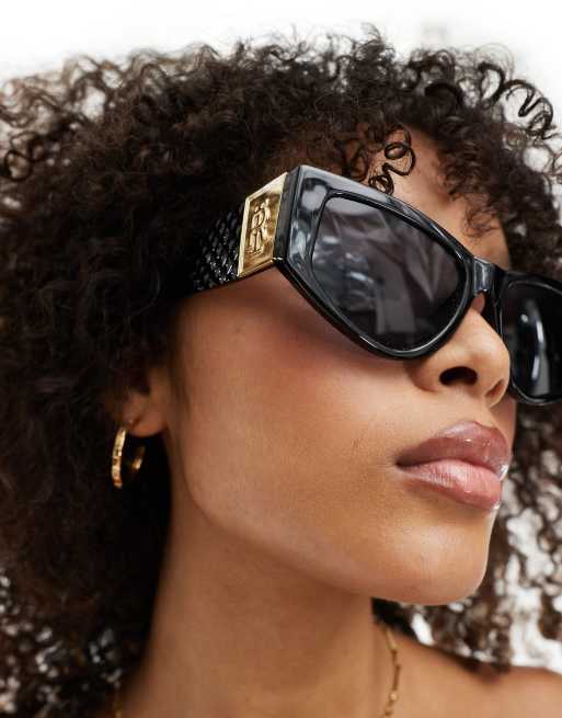 River Island - Smalle cat eye-zonnebril in zwart, 4 van 4