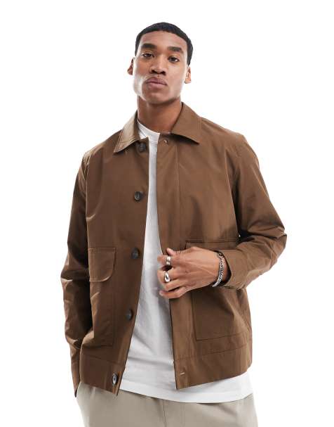 River Island smart chore jacket in brown - view 1