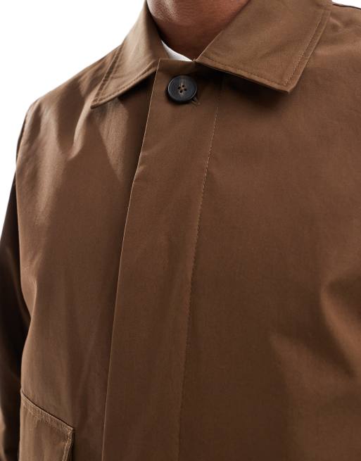 River Island smart chore jacket in brown ASOS