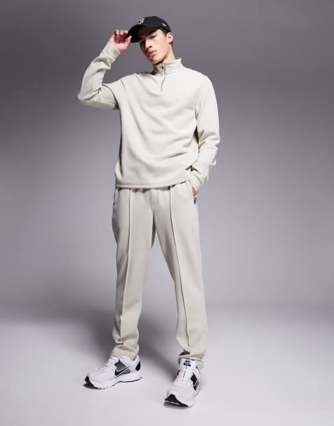 River Island smart joggers and sweatshirt co-ord in light grey - view 1
