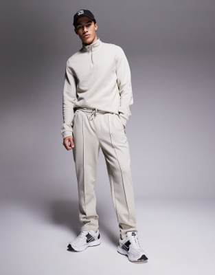 River Island smart joggers co-ord in light grey - view 1
