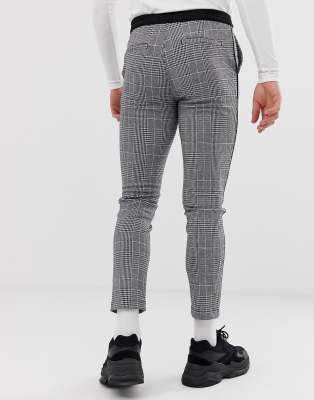 river island smart joggers in grey check