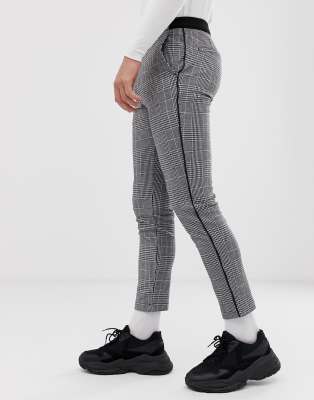 river island smart joggers in grey check