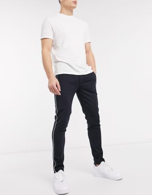 navy smart joggers