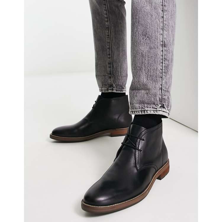 Mens smart store black boots