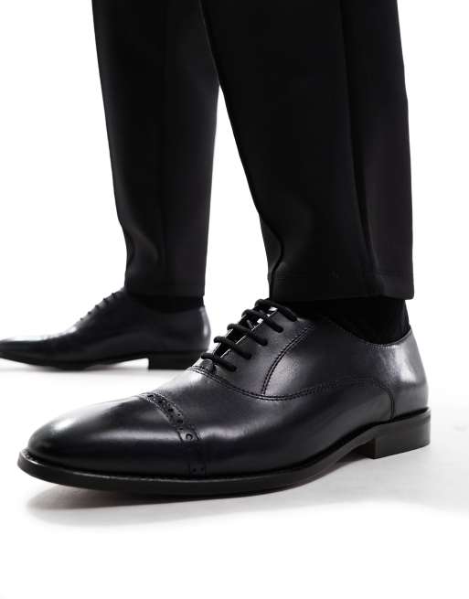 River Island smart minimal brogues in black