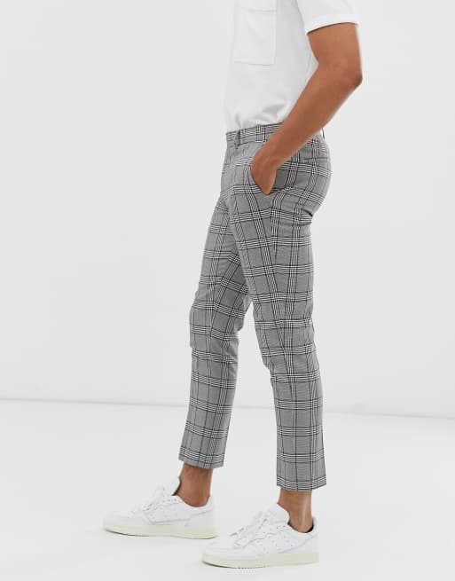 River Island smart pants in gray check | ASOS