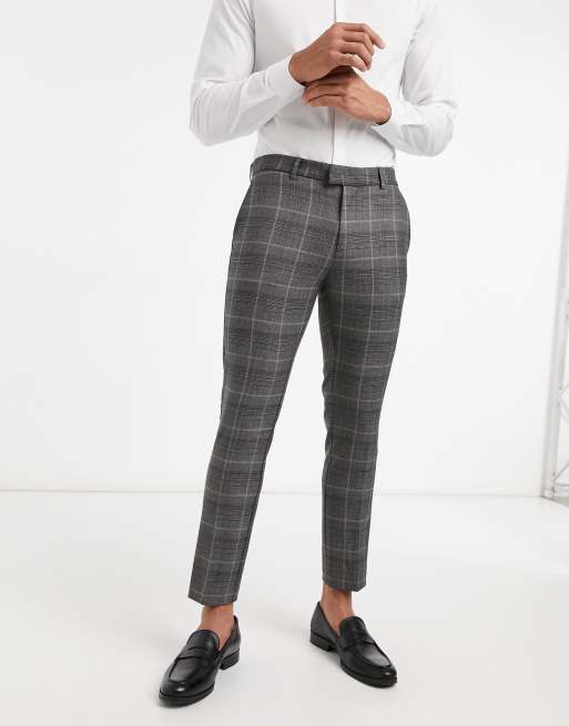 River Island smart pants in gray check