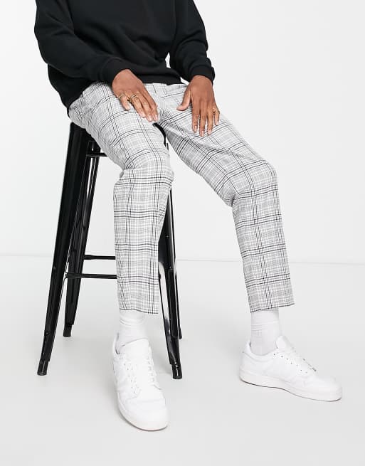 River Island smart pants in light gray check