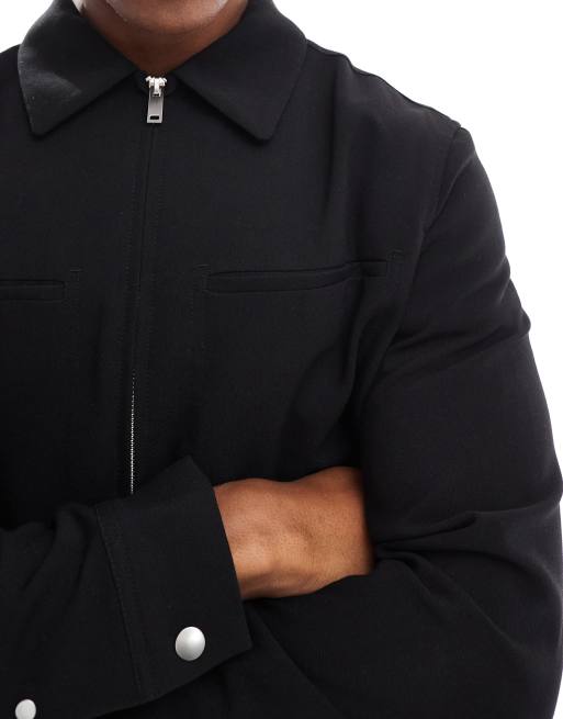 River Island smart shacket in black | ASOS
