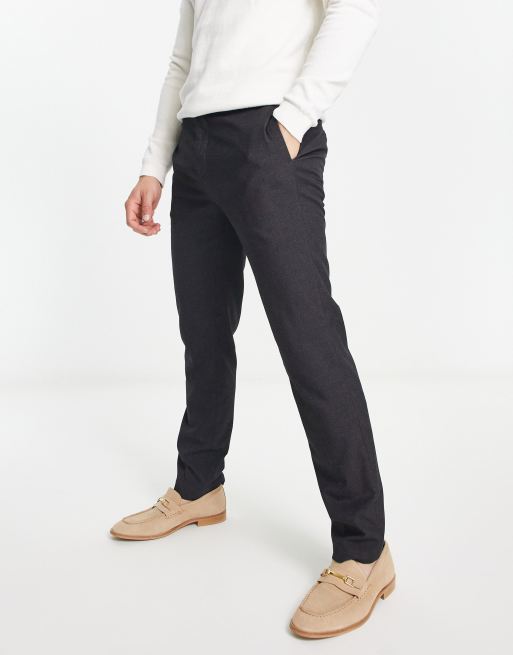 River Island smart slim pants in dark gray