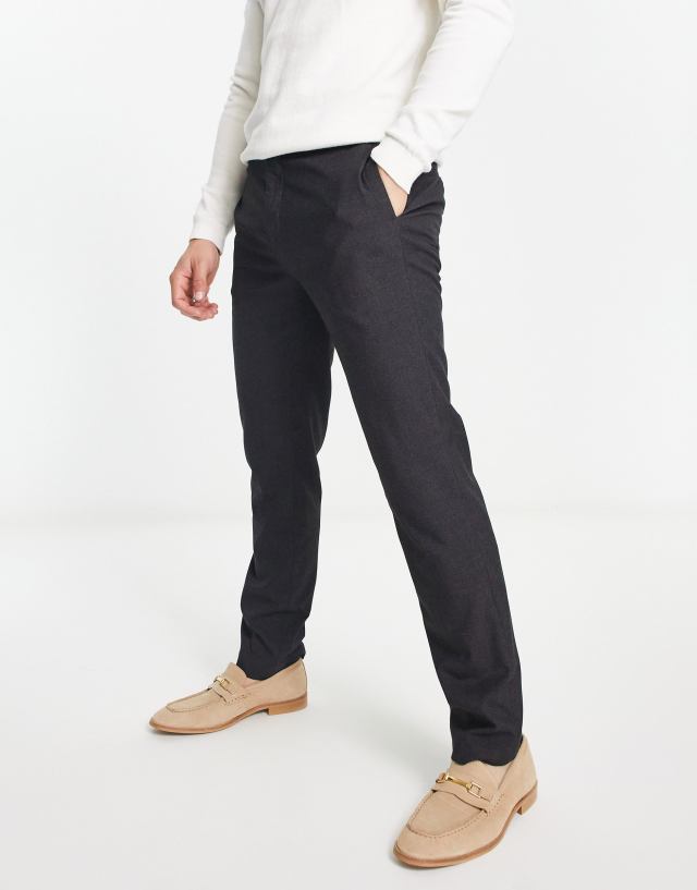 River Island - smart slim trousers in dark grey