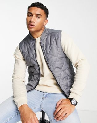 River Island quilted gilet in grey