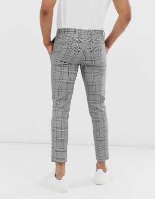 river island smart joggers in grey check
