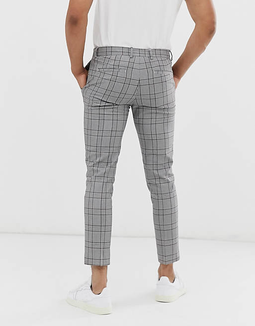 Trousers & Chinos River Island smart trousers in grey check 